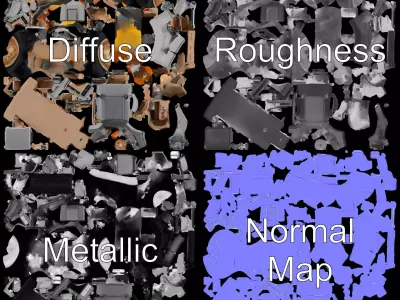 Industrial Bulldozer model pack Low-poly 3D model