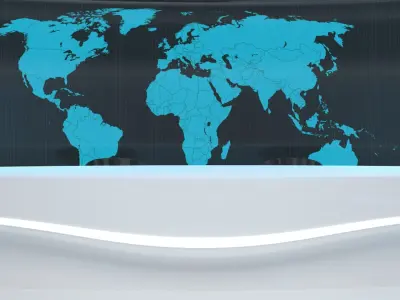 Sci-Fi Futuristic News Studio 3D model