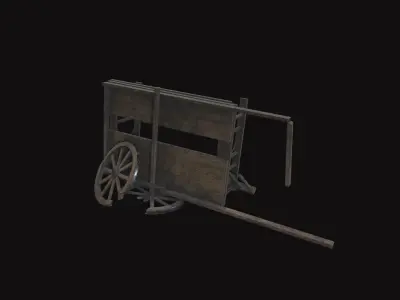 Medieval Carriage V12 Low-poly 3D model