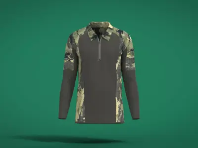 Military Outfit - T-shirt Low-poly 3D model 47