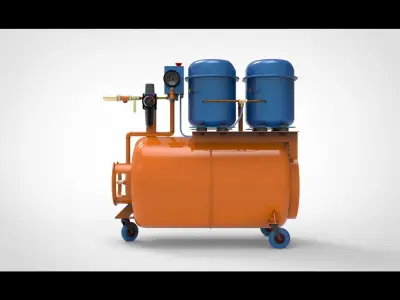 Air compressor type AA 3D model