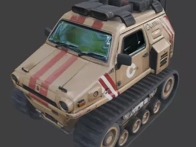 Stylized Chibi Sci-Fi Crawler Scout 3d Low-poly 3D model