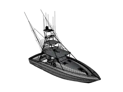43 Foot Sportfisher Motor Fishing Boat 3D model