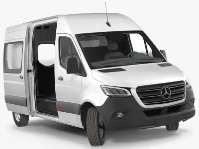 2019 Mercedes Sprinter Van Rigged 3D model