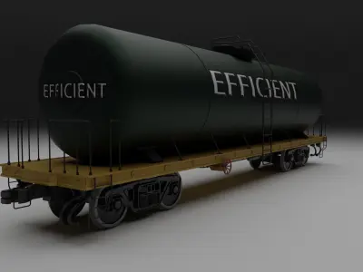 Railway tank Low-poly 3D model purchase