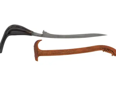 Rencong Dagger Low-poly 3D model