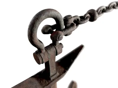 Anchor with chain 3D model