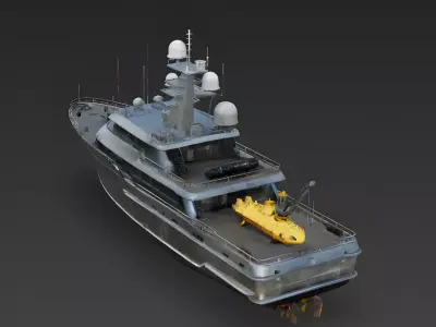 Abyssal Explorer Rugged Expedition Yacht 3D Model Low-poly 3D model