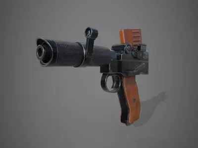 Pistol using a rifle ammo Low-poly 3D model