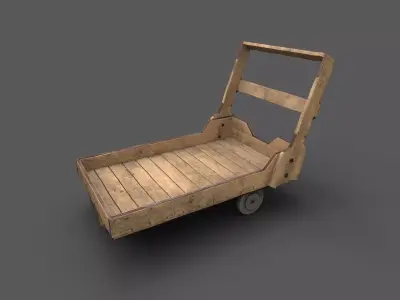 Arabic Wooden Cart  Low-poly 3D model