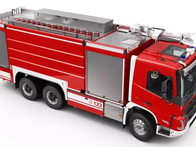 VOLVO FMX 6X4 Fire Truck 3D model
