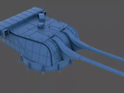 Nendo Shiki 20cm turret E 1932 - Personal license - 1-72 scale 3D print model