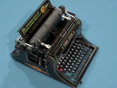 Typewriter Fox Low poly 3D model Low-poly 3D model