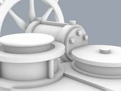 PM Helm with Ships Wheel 3D print model
