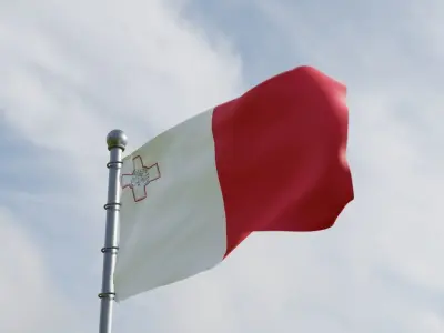 Animated Malta Flags 3D model