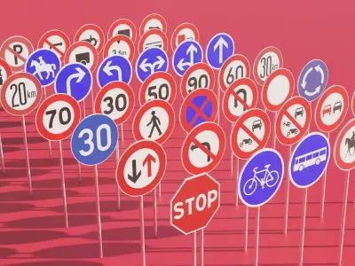 Traffic signs pack 3d model 3D model
