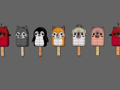 Ice Cream Pack 02 Low-poly 3D model