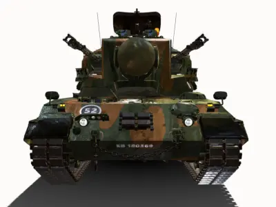 flakpanzer gepard br Low-poly 3D model
