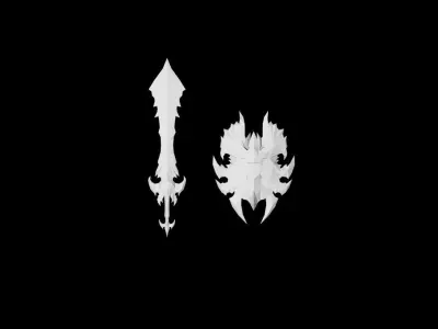 Infernal - Sword and Shield Low-poly 3D model