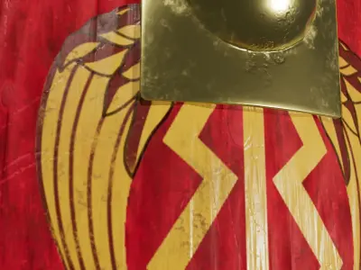 Roman gladiator shield low poly 3d model Low-poly 3D model