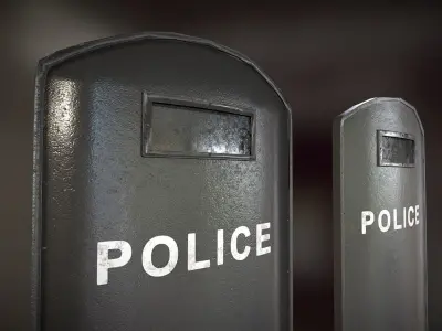 Police Shield PBR Game Ready Low-poly 3D model