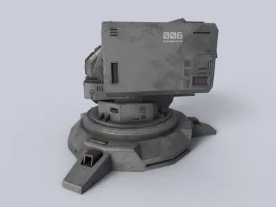 Defense turret Low-poly 3D model by Anima-Z