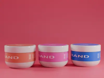 Cosmetic Jar Container Model Free low-poly 3D model