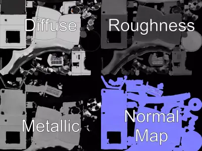 Industrial Cooling Fan Unit Model Pack Low-poly 3D model