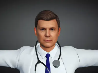 Doctor Realistic  and Rigged Character Game Ready  3D model