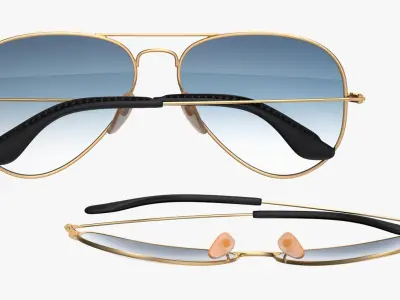 Classic Sunglasses Gradient Light Blue 3D model