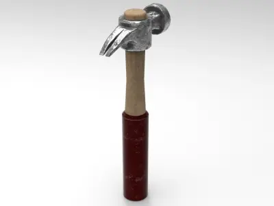 Hammer LowPoly PBR Model with handle Free low-poly 3D model