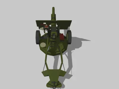 25-pdr-MK military vehicle Low-poly 3D model