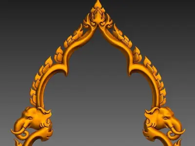 ancient thai pattern frame  3D print model