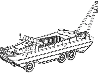 Amphibious vehicle DUKW-353  3D print model