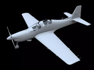 Short Tucano T1 Free low-poly 3D model