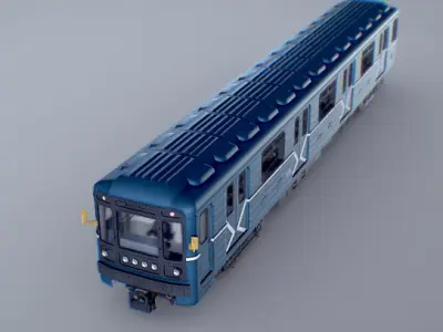 High Poly Metro Train 3D Model WIP 3D model