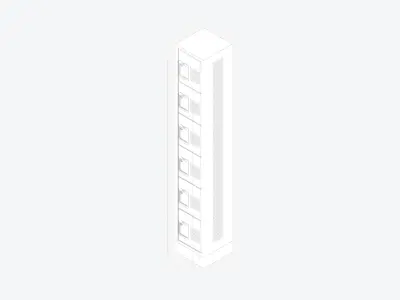 Locker - Metal - Locka - Sports - Six Tier Low-poly 3D model