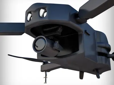 black drone 3D model Low-poly 3D model