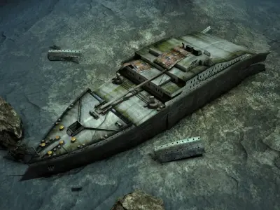 Titanic Wreck Low-poly 3D model