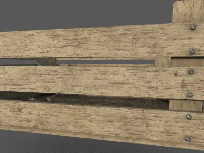 Wood Box Low-poly 3D model Low-poly 3D model