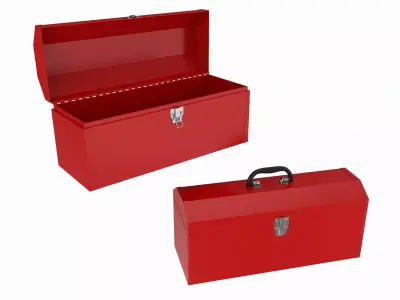 Vintage metal portable toolbox chest set 3D model