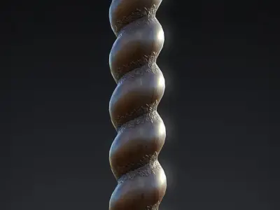 PBR Wooden Pillar Low-poly 3D model