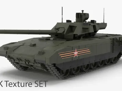 T-14 Armata Green Clean Low-poly 3D model