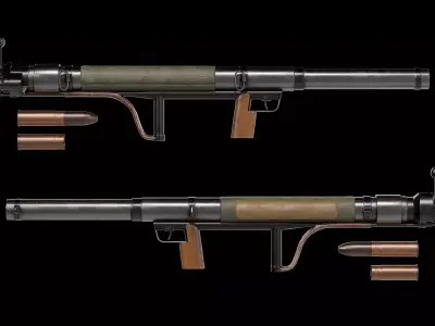 recoilless rifle prototype Carl Gustaf 37mm Low-poly 3D model