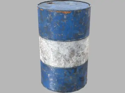 Oil Drum Low-poly 3D model get