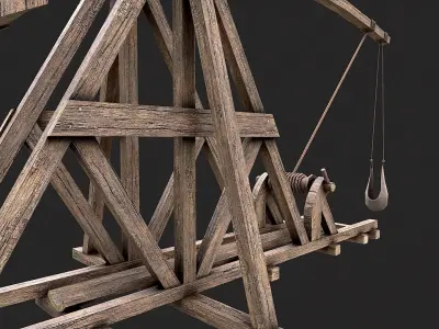 Medieval Siege Trebuchet 5 Low-poly 3D model
