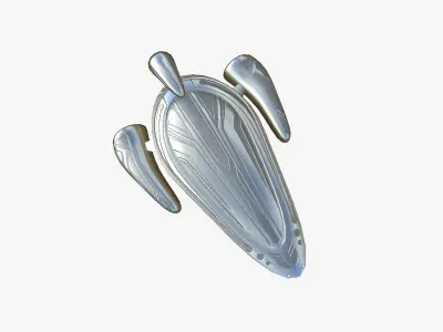 Alien Spaceship UFO H02 Aluminum - Sci Fi Spacecraft Design Low-poly 3D model