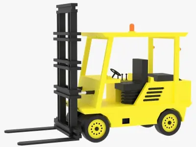 Cartoon Forklift Low-poly 3D model