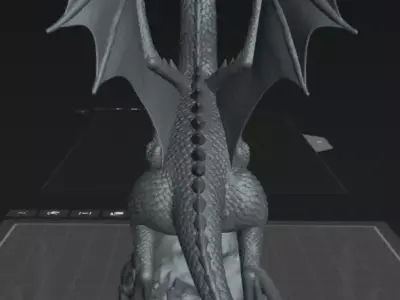 Dragon Albino Dragon Miniature STL High Detail Fantasy 3D print model
