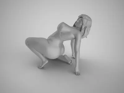Woman Back Bend Knee Up 3D print model